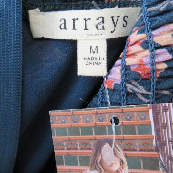 No Rest for Briget Arrays Slip Dress M Blue Floral Midi Lined NWT Discontinued - Picture 14 of 16